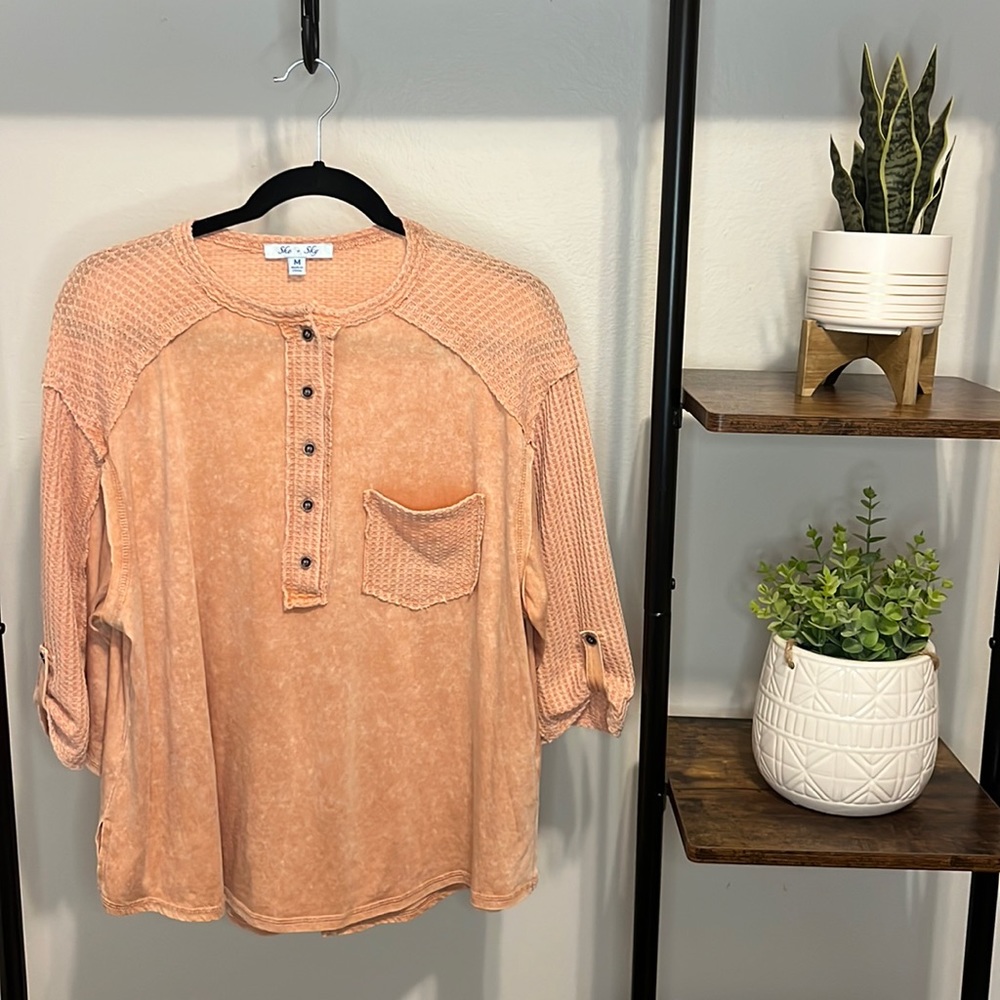 She + Sky Thermal Henley